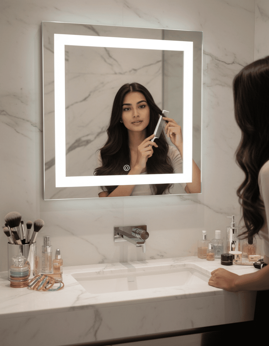 bathroom square le mirror
