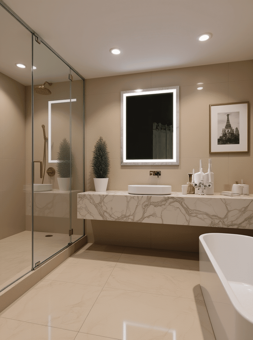 2025 Modern Salon Style Rectangular illuminated Led mirror b