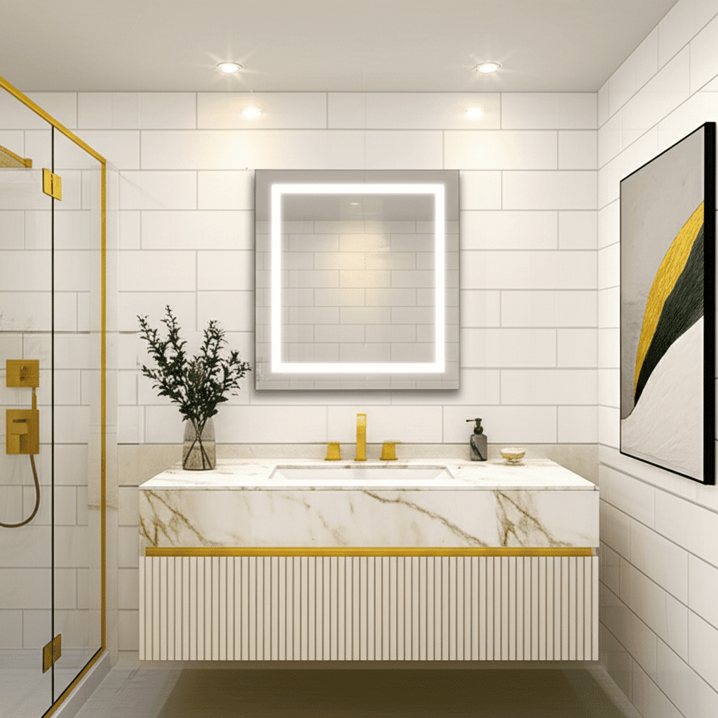 bathroom square le mirror