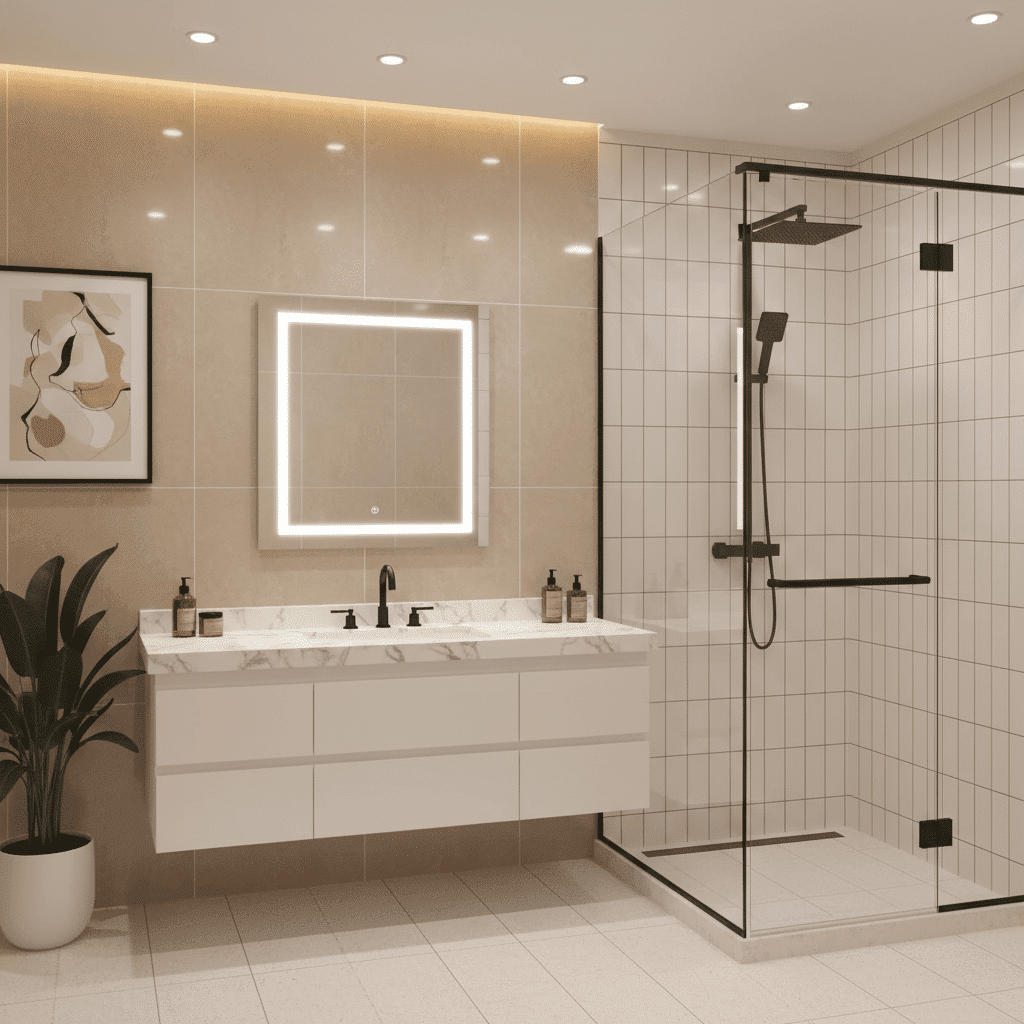 bathroom square le mirror