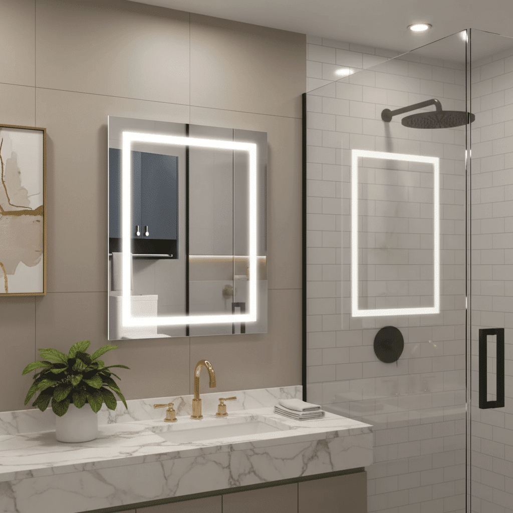 bathroom square le mirror