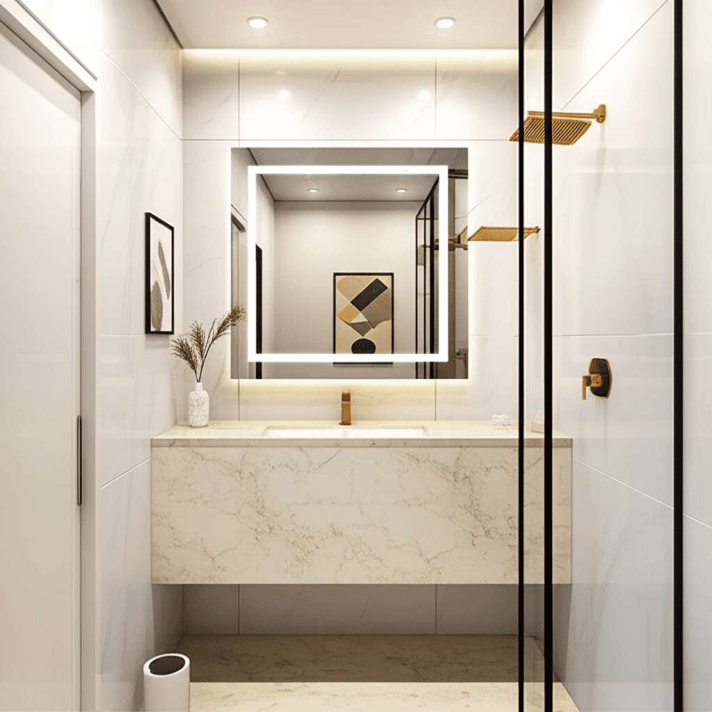 bathroom square le mirror