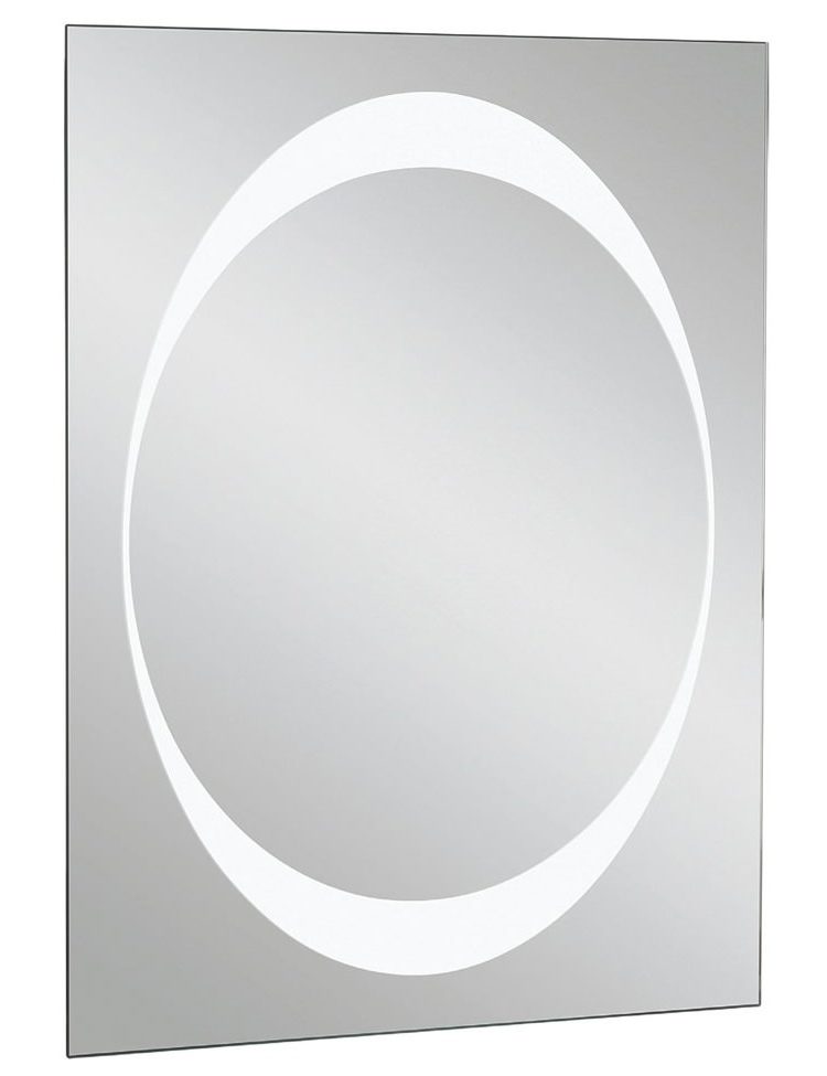 Oval Glow LED Mirror – Rectangular Frameless Mirror with Halo Light Design