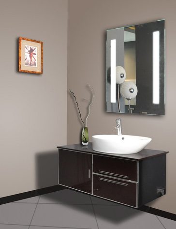 Rectangular LED Mirror with Vertical LED Strips – Modern Mirror for Bathroom and Vanity Spaces