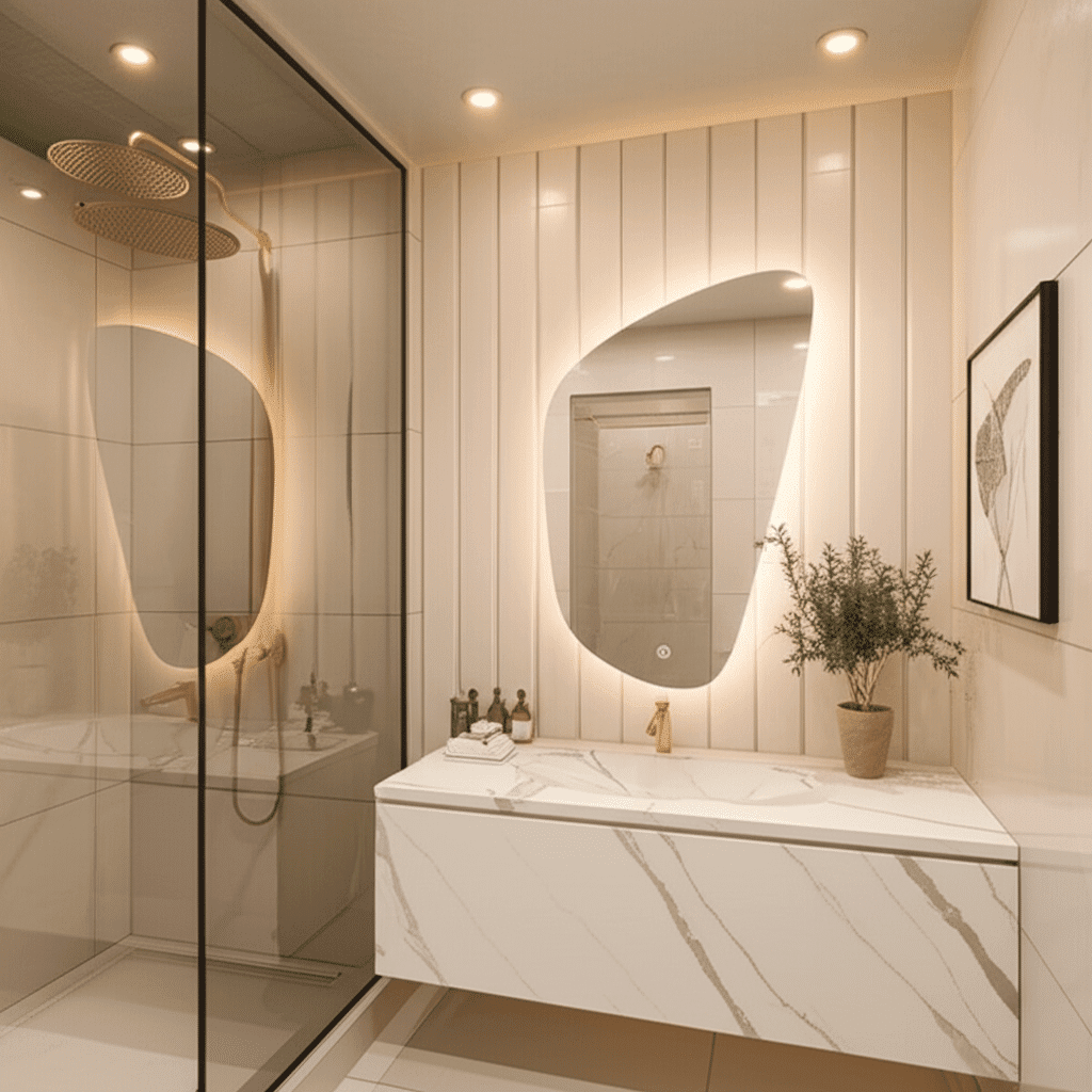 Asymmetrical LED Wall Mirror