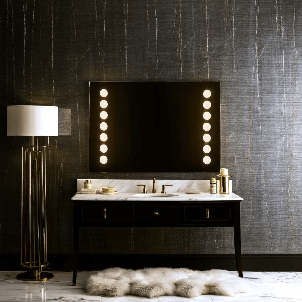 Rectangular Hollywood Makeup Mirror with Lights 1