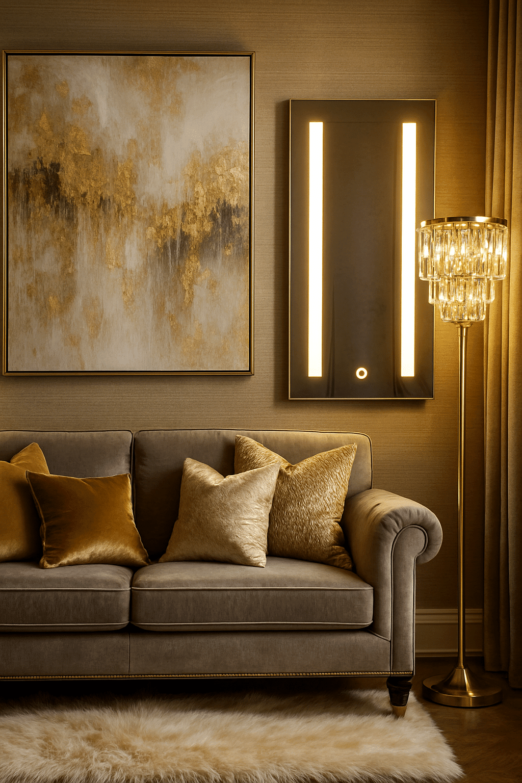 Amber Glow Vertical LED Mirror – Chic Lighting for Bathrooms & Vanity 1