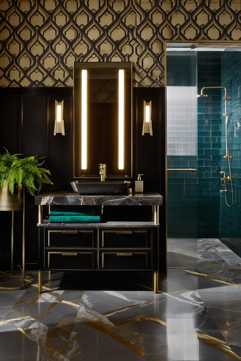 Vertical LED Mirror for Bathroom with Warm Lighting