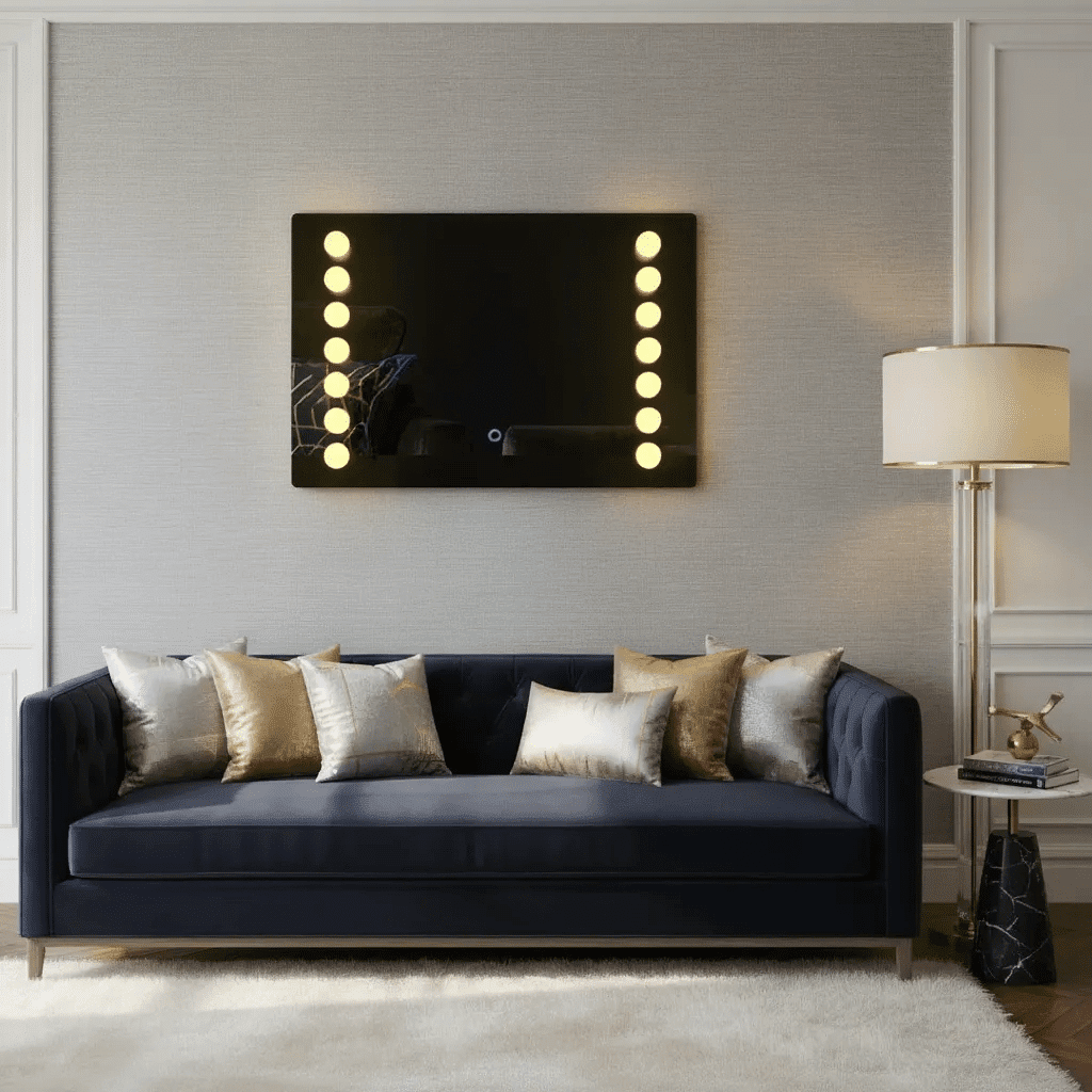 Rectangular Hollywood Makeup Mirror with Lights 1