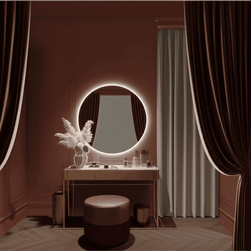 Halo Luxe Round LED Mirror with Wall Glow for Bathrooms 1