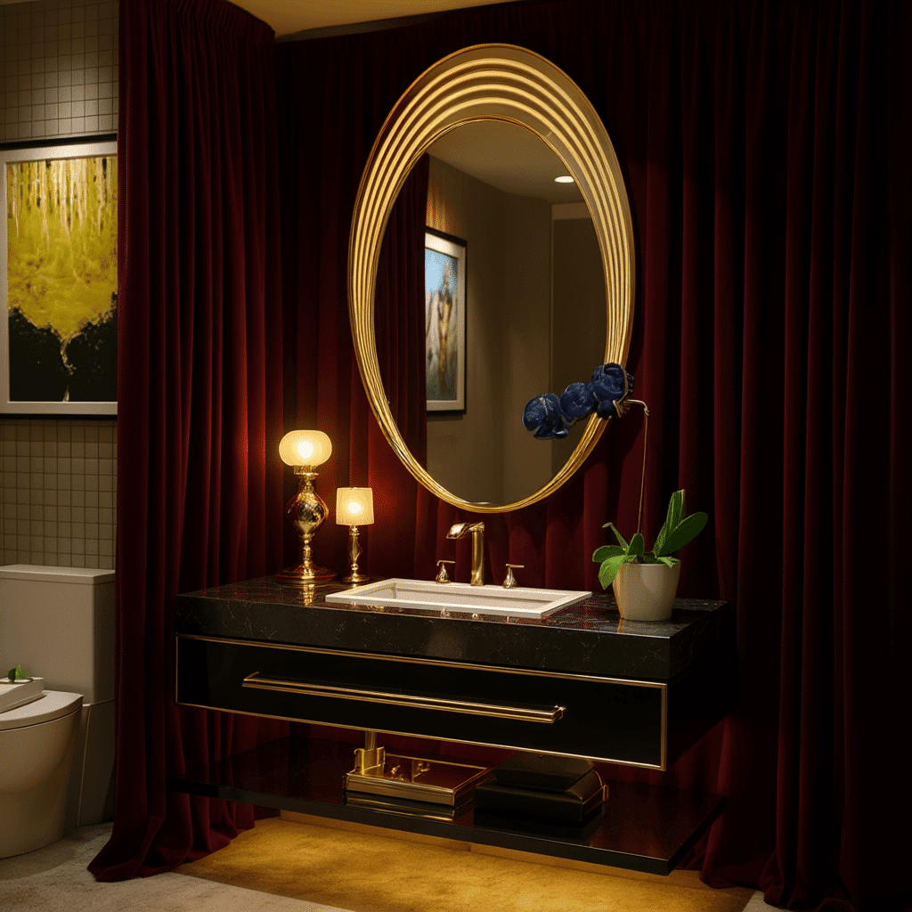 Illuminated Oval LED Mirror with Triple Ring Halo Glow 3