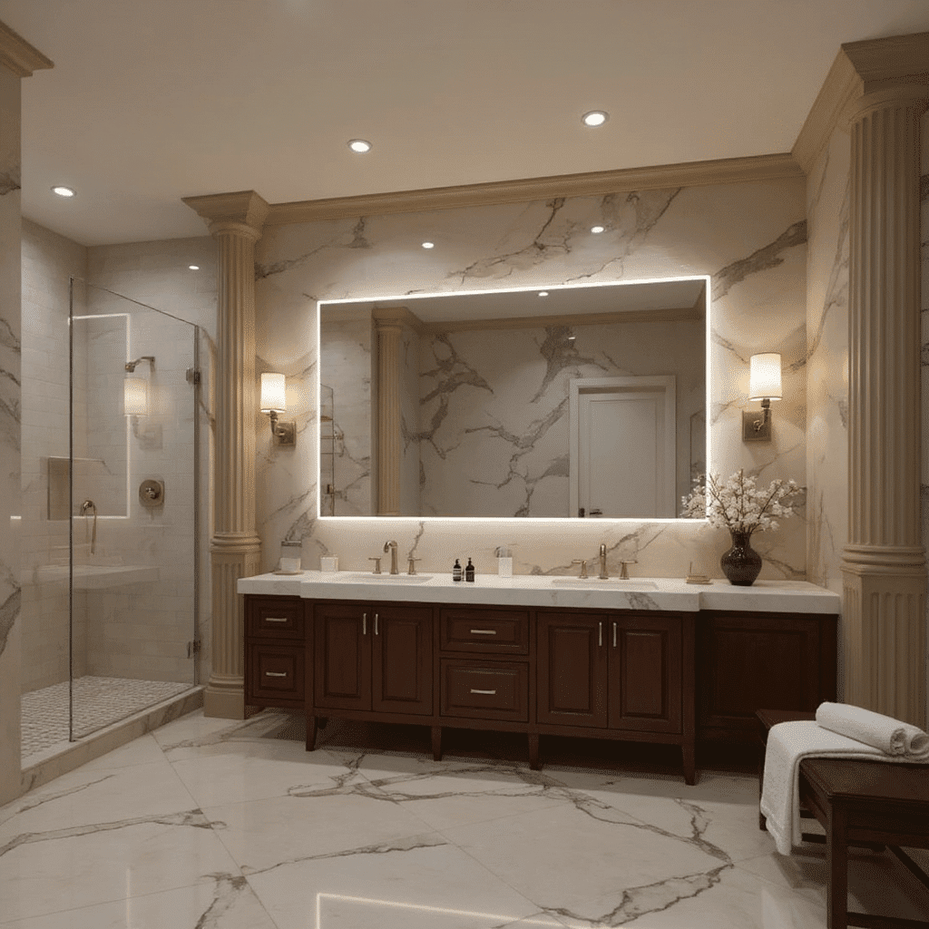 LuxeGlow Ultra-Wide LED Bathroom Mirror with Touch Sensor