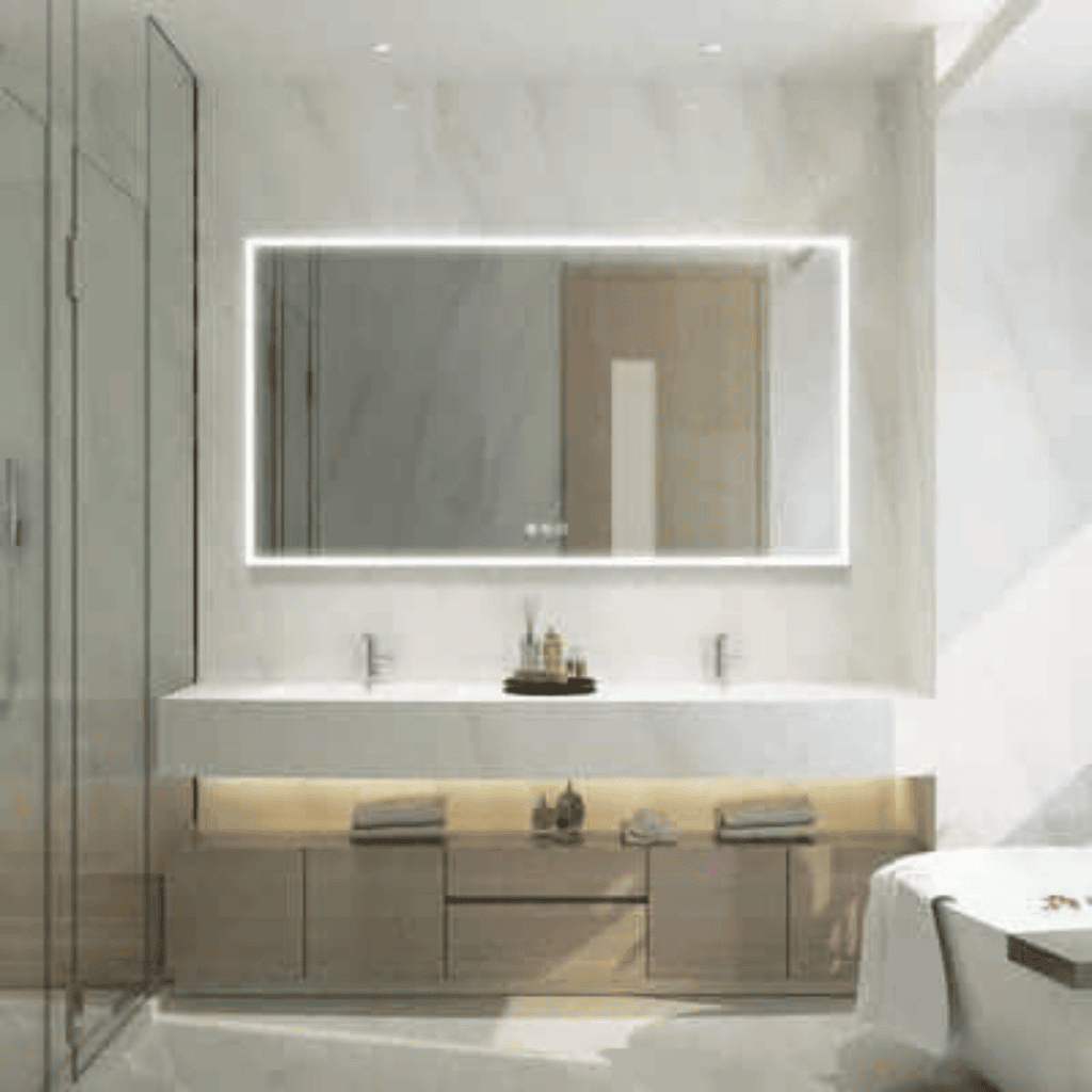 Frameless Glow Mirror for Double Vanity 1