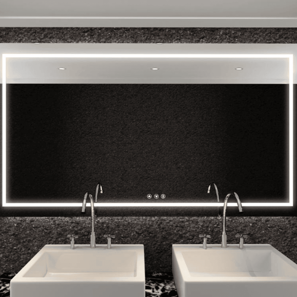 Frameless Glow Mirror for Double Vanity
