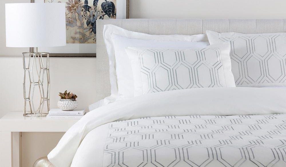 modern guest room with comfy bed