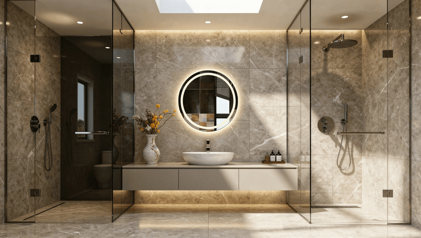 Circular LED Mirror for Stylish Bathroom Vanity
