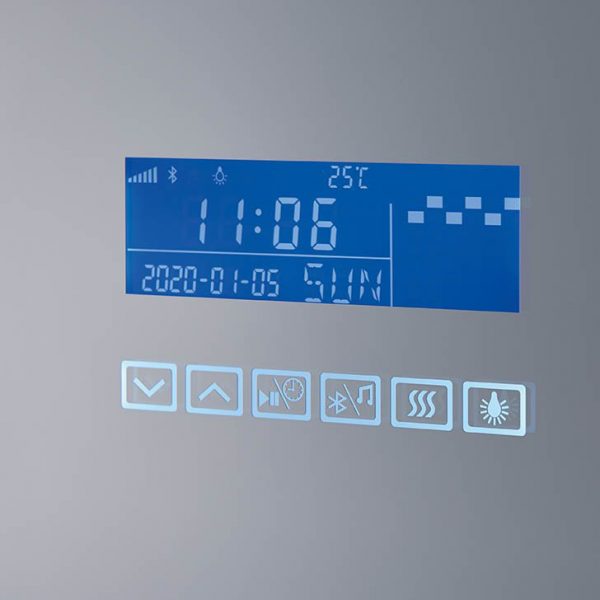 High-End Bathroom Design with Smart LED Mirror and Ambient Lighting