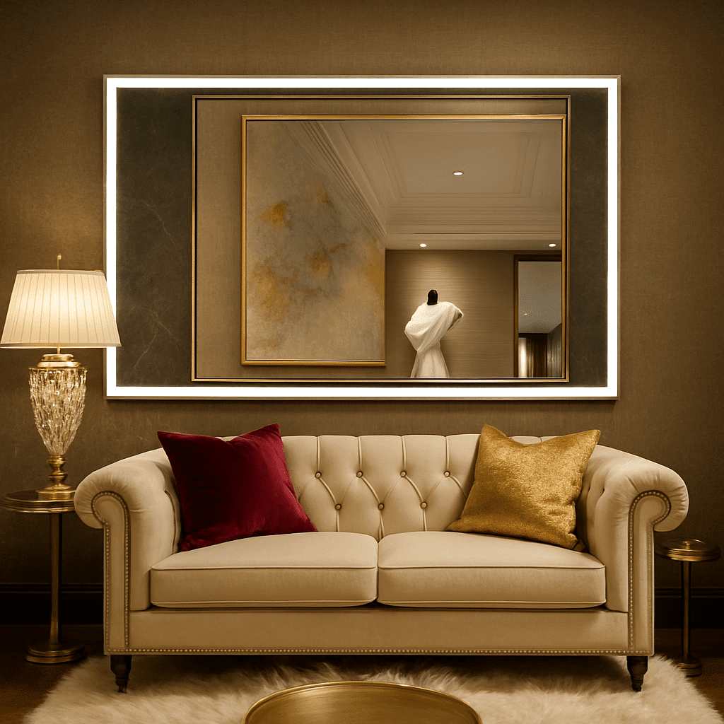 Premium LED Vanity Mirror with Ambient Lighting Design