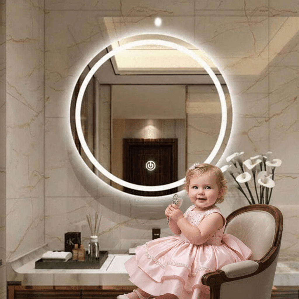 AuraLux™ Luxury Round LED Mirror 1