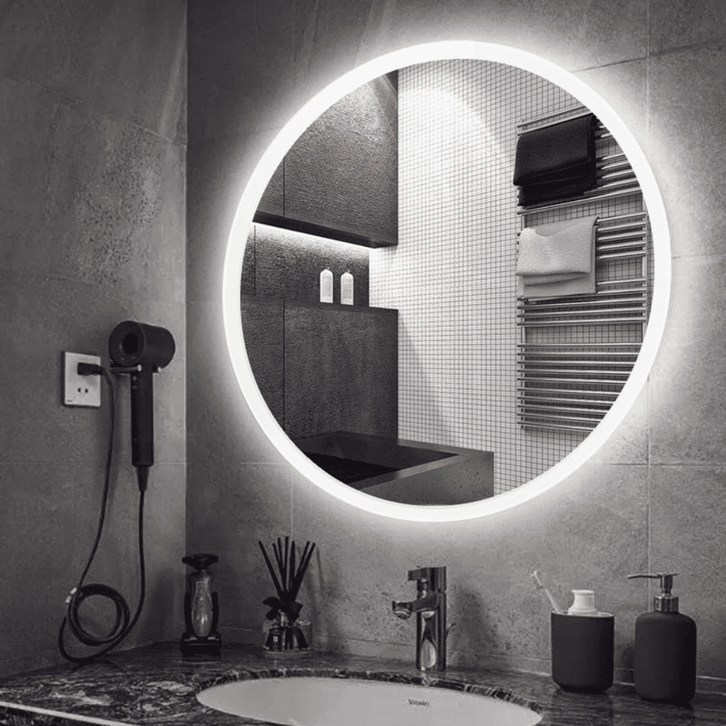 LED Luxury Bathroom Vanity Wall Decoration Big Wall Framed Mirror Illuminated Rectangle Magnifying Hotel Modern 5 Years 1