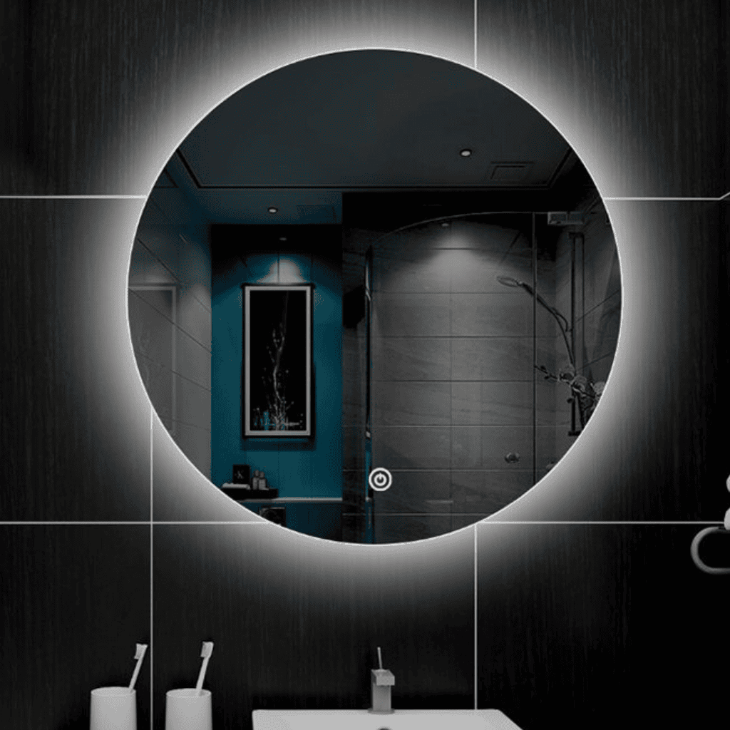 High quality wall smart touch sensor round copper free clear led illuminated bathroom backlit decorative mirror
