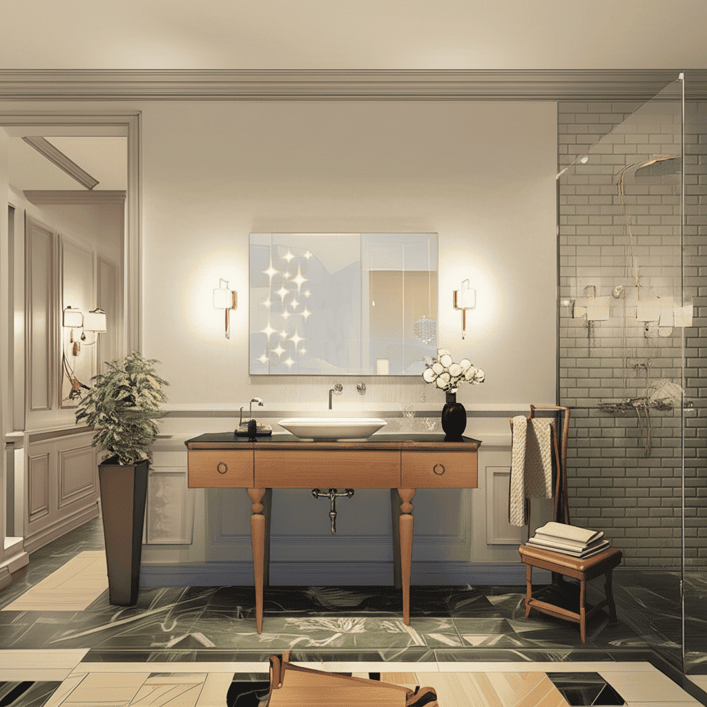 LED Wall Mirror with Sensor - Stylish, Energy-Efficient Bathroom Lighting 1