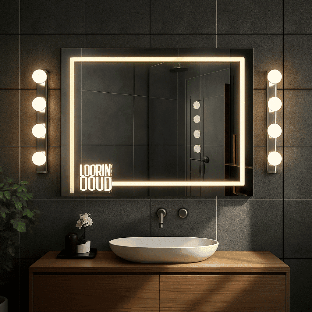 LED Mirror with Illuminated 'Lookin' Good' Text for Stylish Bathrooms