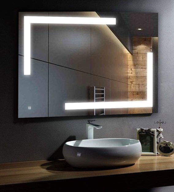 led rectangle wall mirror in silver colour led rectangle wall mirror in silver colour aaa1df