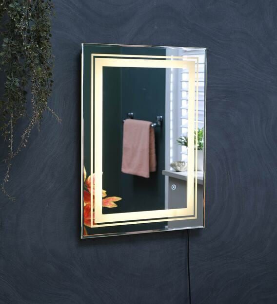 LumaGold™ Golden Glow LED Mirror India – Dual Frame Vanity Mirror with Touch and Anti-Fog