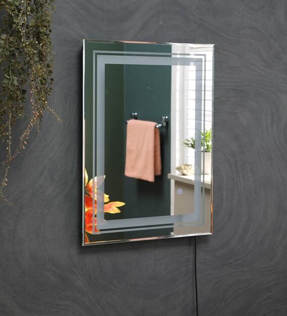 led rectangle wall mirror in white colour led rectangle wall mirror in white colour uxm7oj
