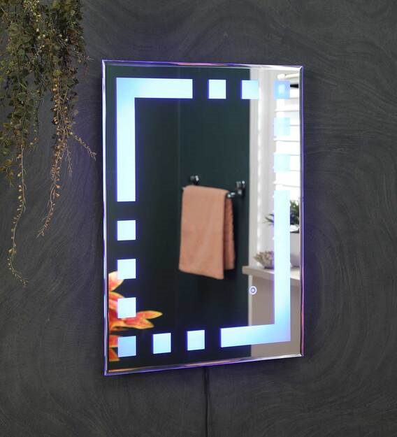 PixelGlow™ Pixel Style LED Mirror India – Modern Touch Mirror with Digital Glow Frame