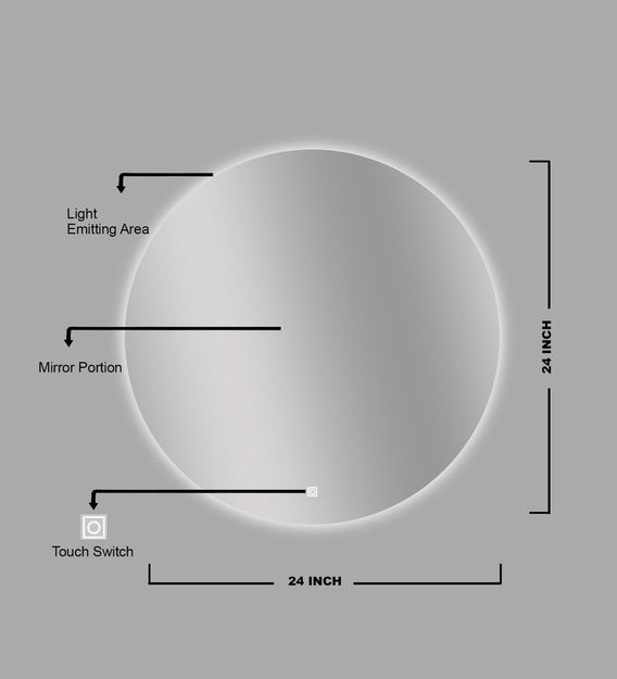 led round wall mirror in silver colour led round wall mirror in silver colour kq04dj