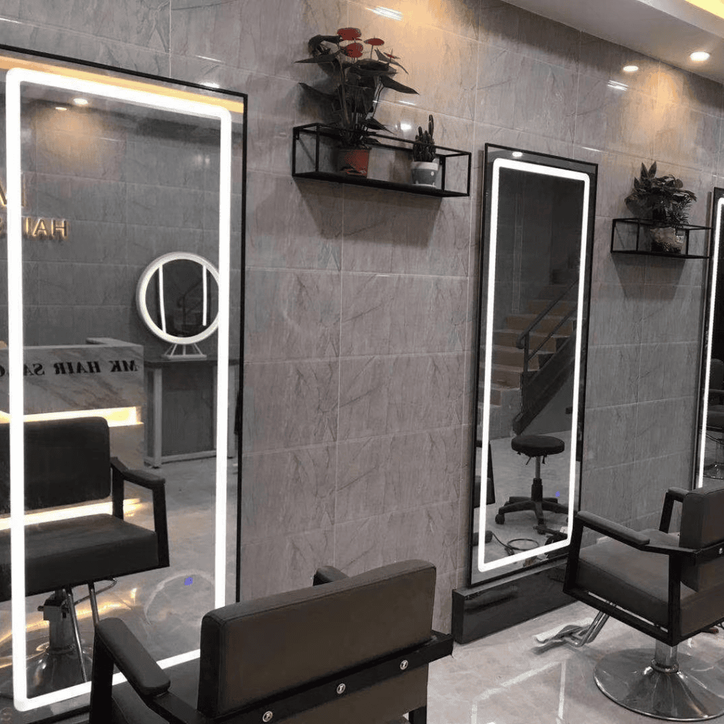LED Backlit Salon Mirror – Full-Length Rectangular Mirror for Modern Salons