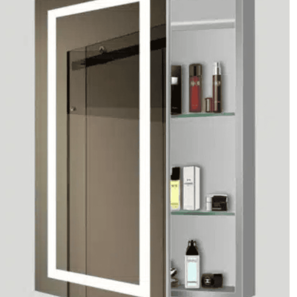 LED Mirror Cabinet with Storage – Wall-Mounted Smart Bathroom Organizer 1