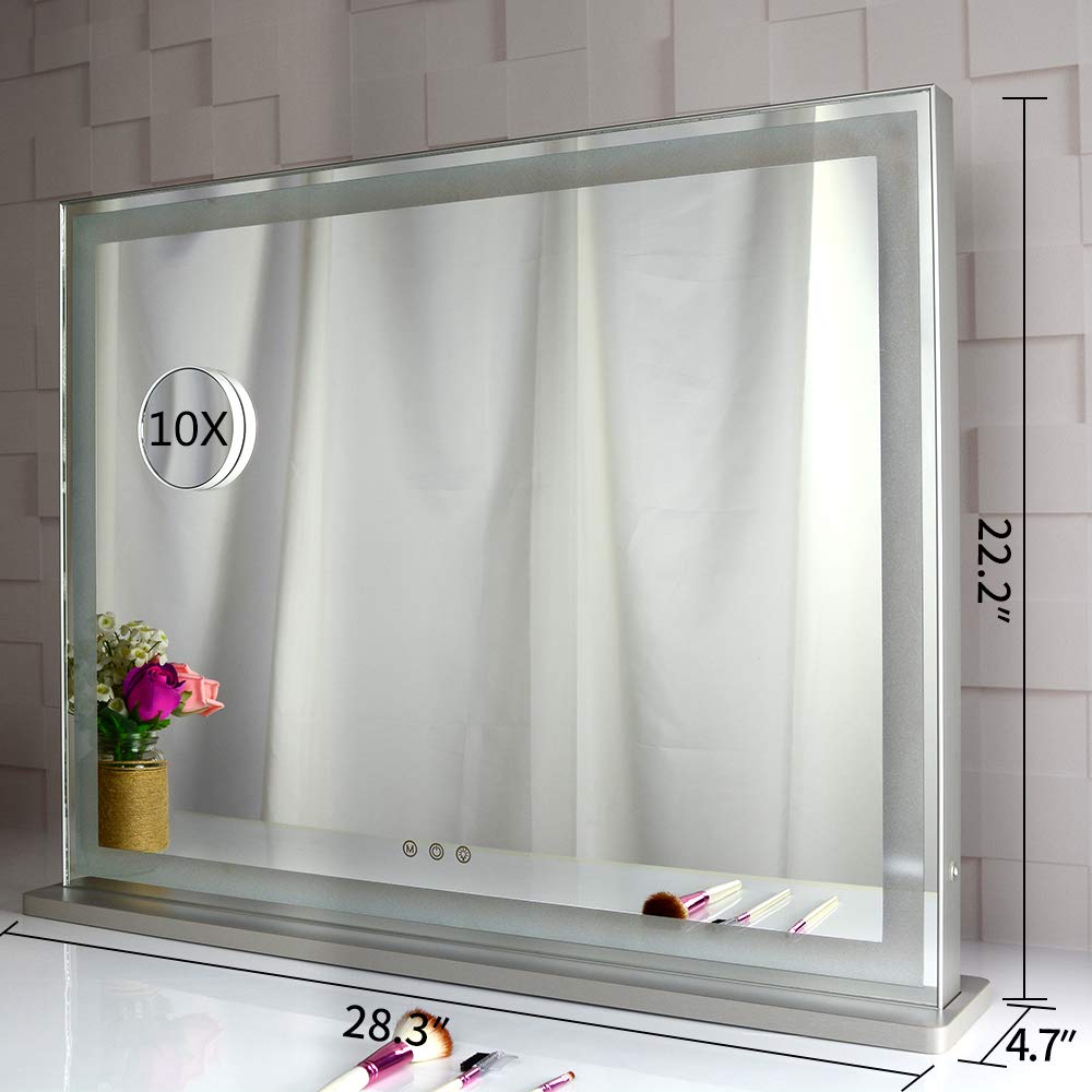 Large LED Vanity Mirror with Dual Sink Setup