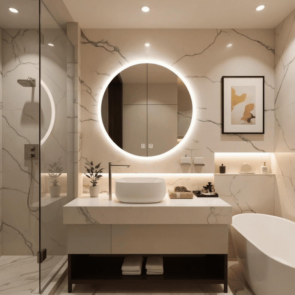 Premium Round LED Vanity Mirror with Soft White Light