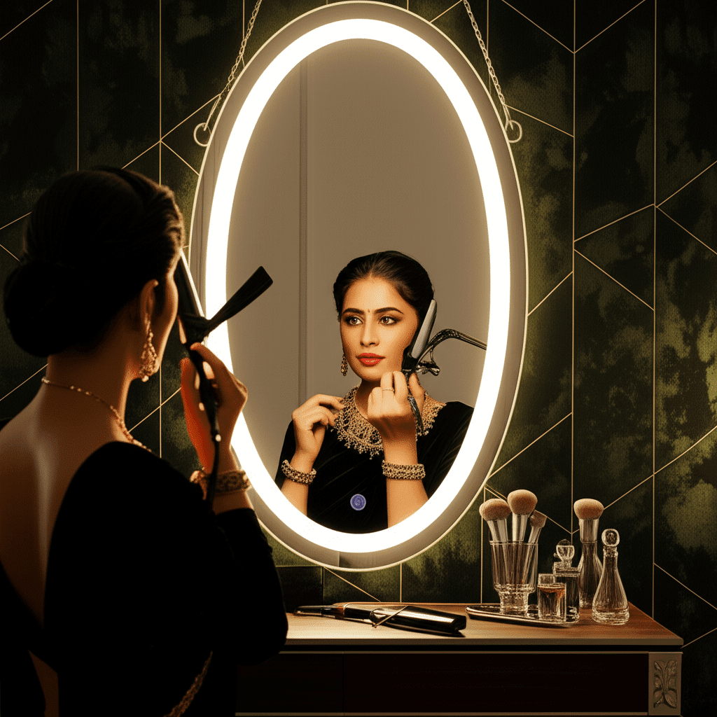 Fairy Tale Oval LED Bathroom Mirror with Warm Glow 2