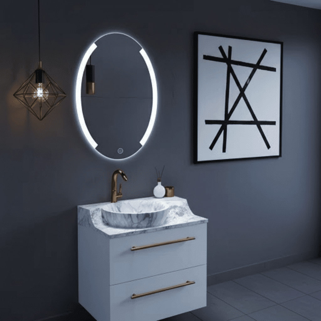 Modern LED Bathroom Mirror – Anti-Fog, Dimmable Lights, Touch Sensor 1