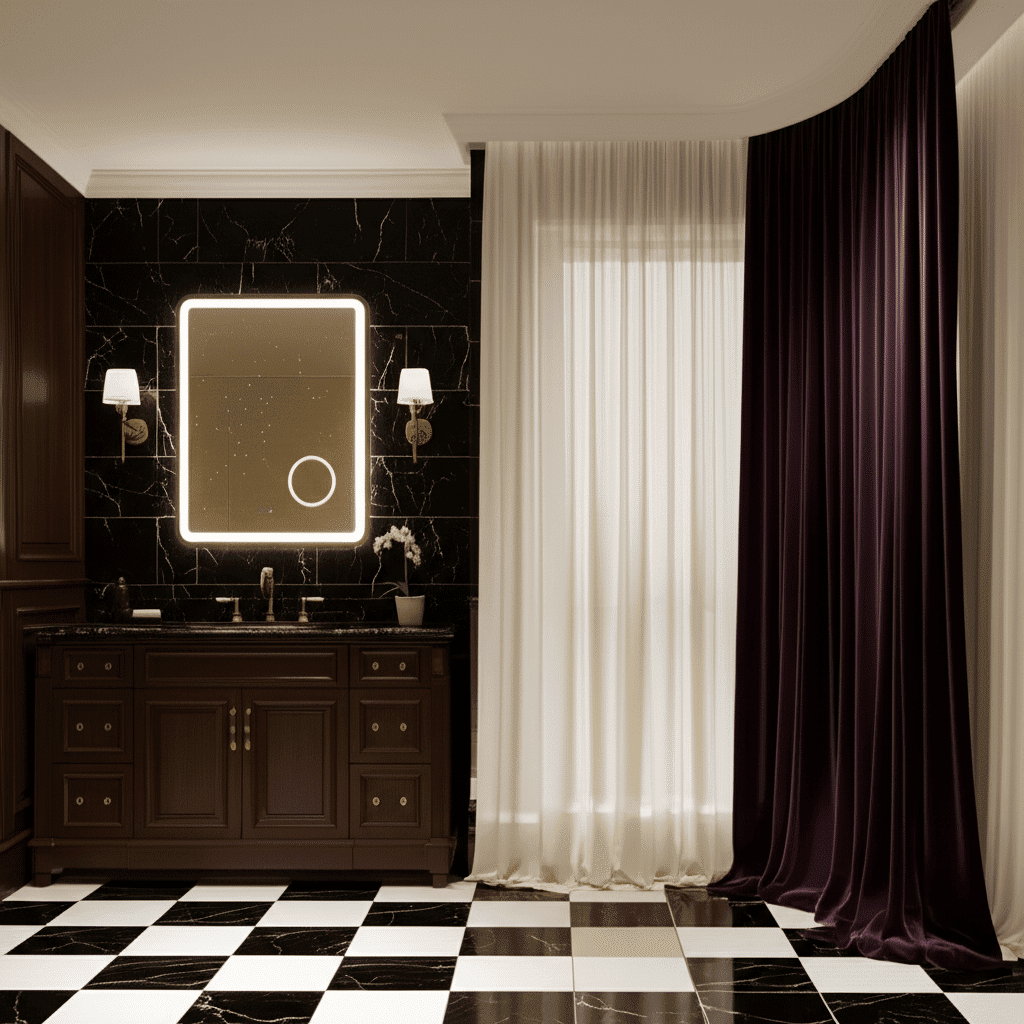 Rectangular LED Bathroom Mirror with Magnifying Glass 2