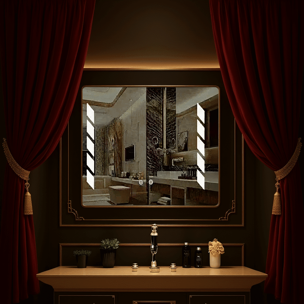 Chevron Strip Touch Sensor LED Bathroom Mirror