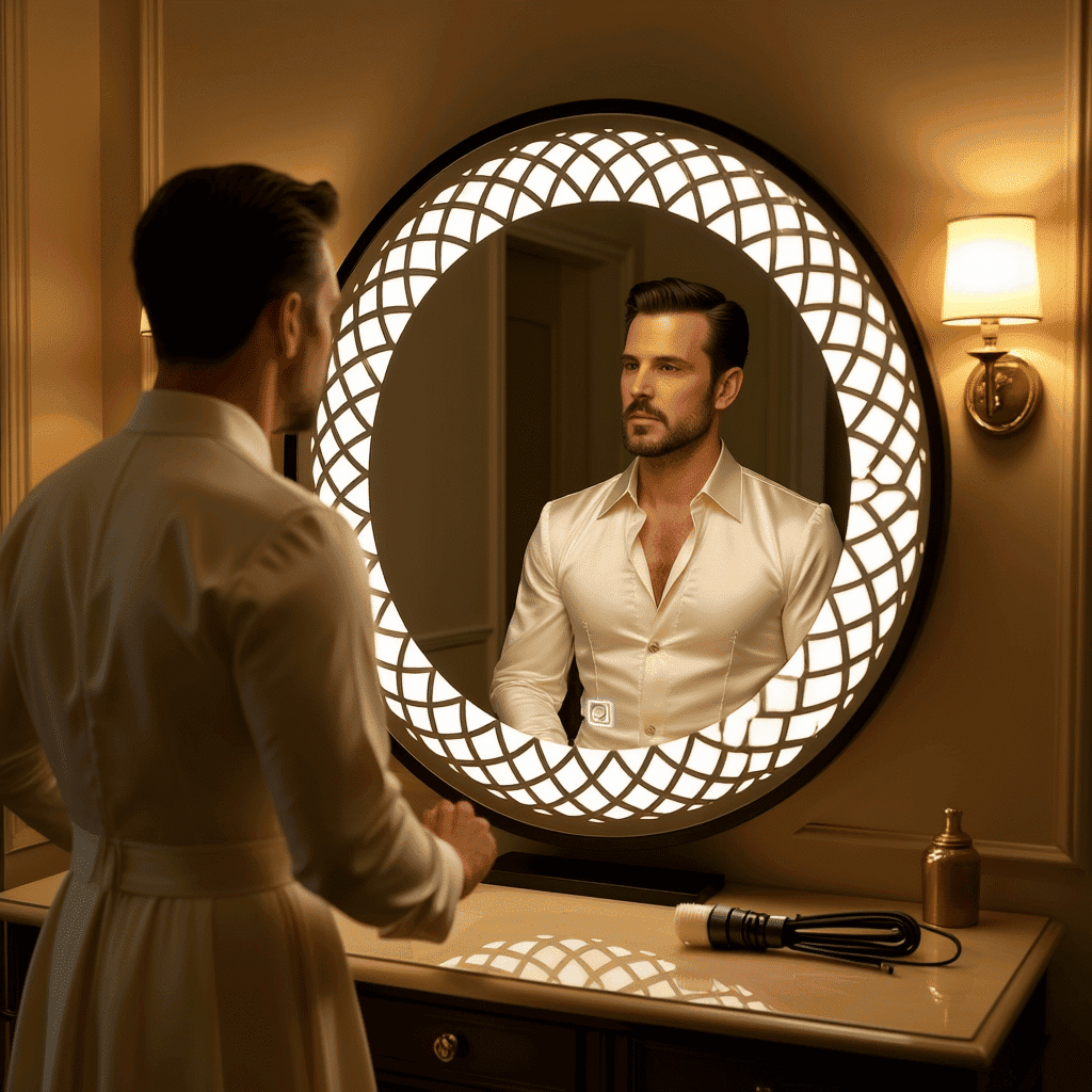 Frosted Round LED Bathroom Mirror with Soft Glow 1