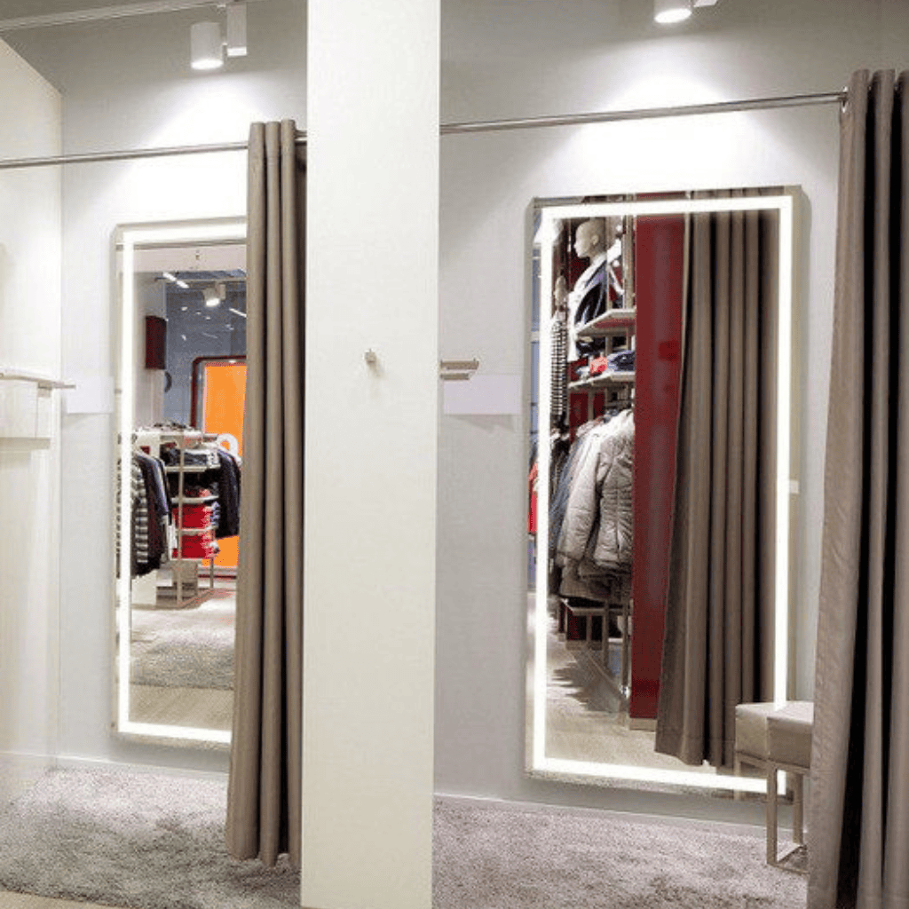 Modern Dressing Room Mirror with Soft LED Light Border 1