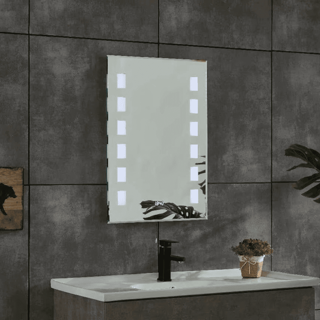 Cube Light Mirror – Modern LED Geometric Mirror for Contemporary Spaces