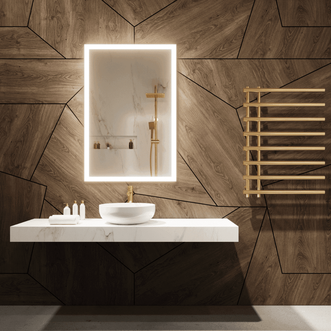 Cara Slimline Light Mirror – Sleek Vertical LED Mirror for Modern Spaces