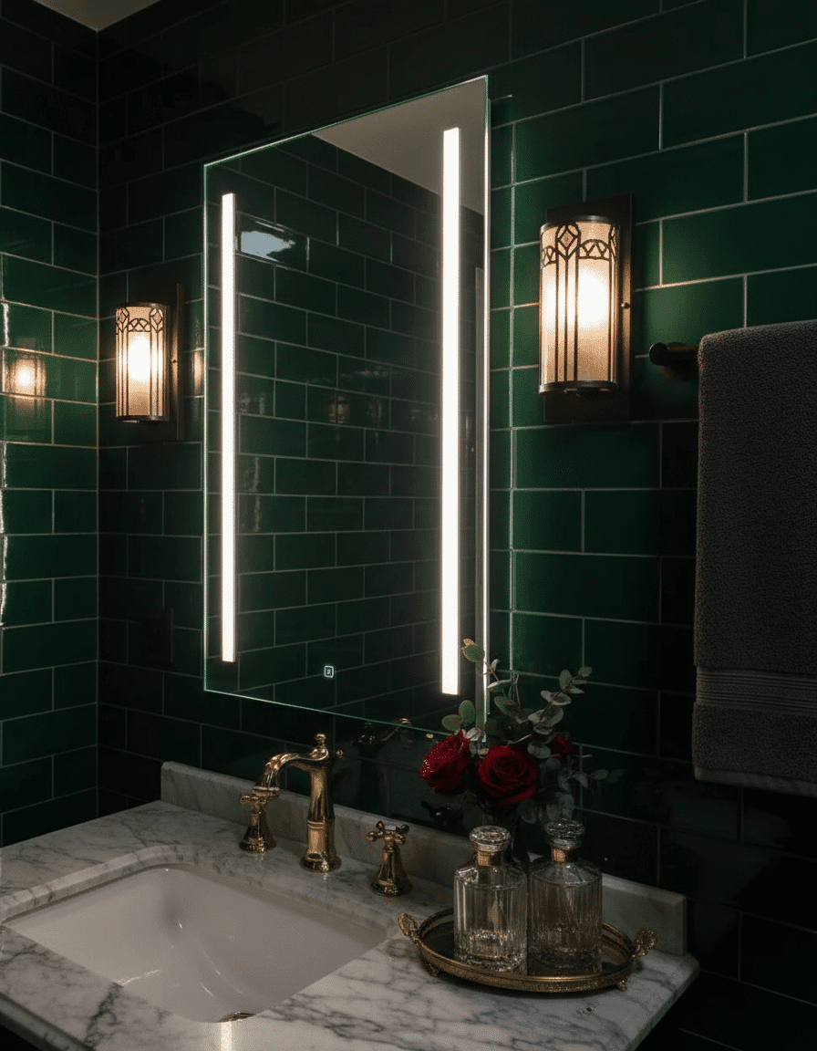 Modern LED Washroom Mirror with Anti-Fog & Backlight 2