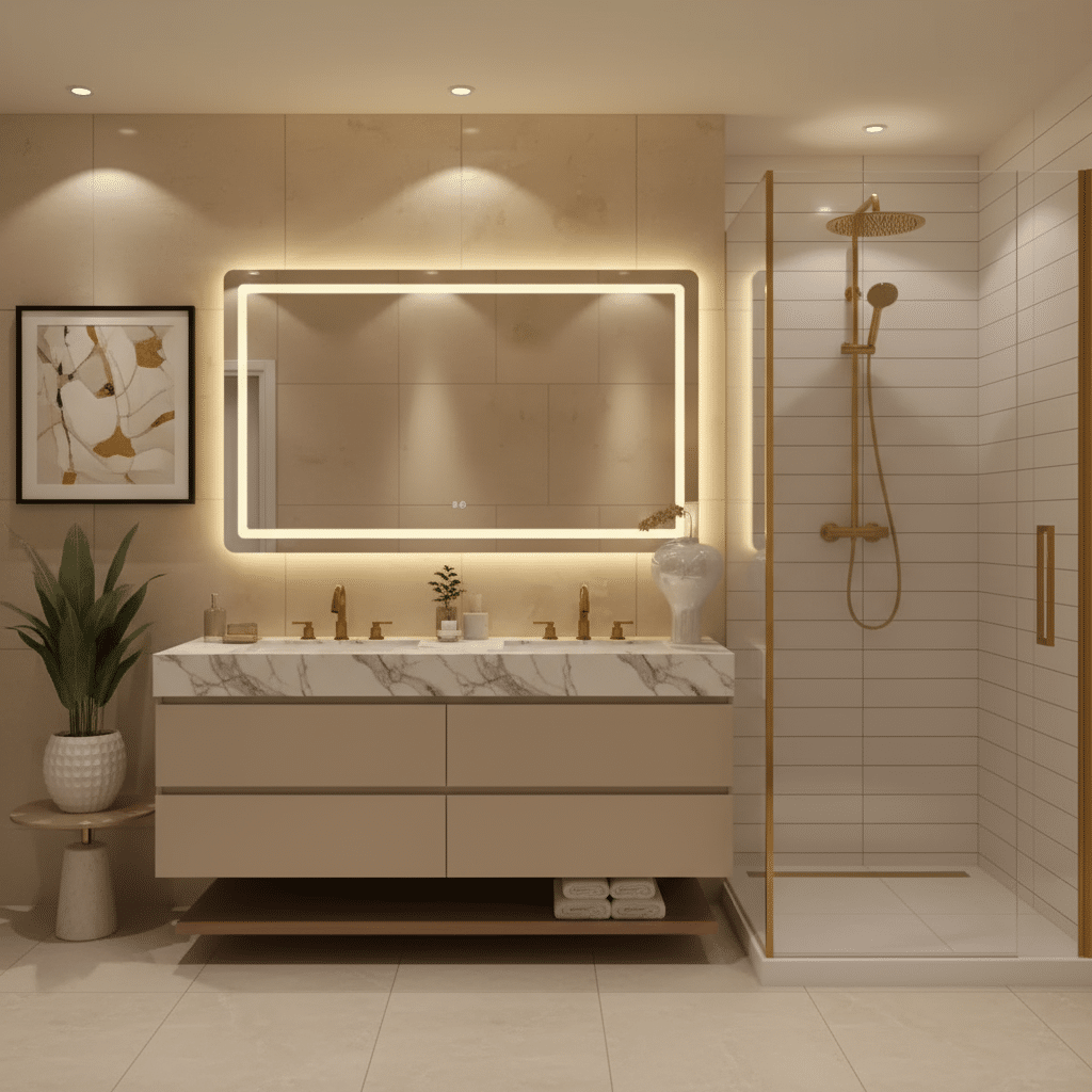 Smart Touch Light Mirror with Anti-Fog & Dimmable LED 4