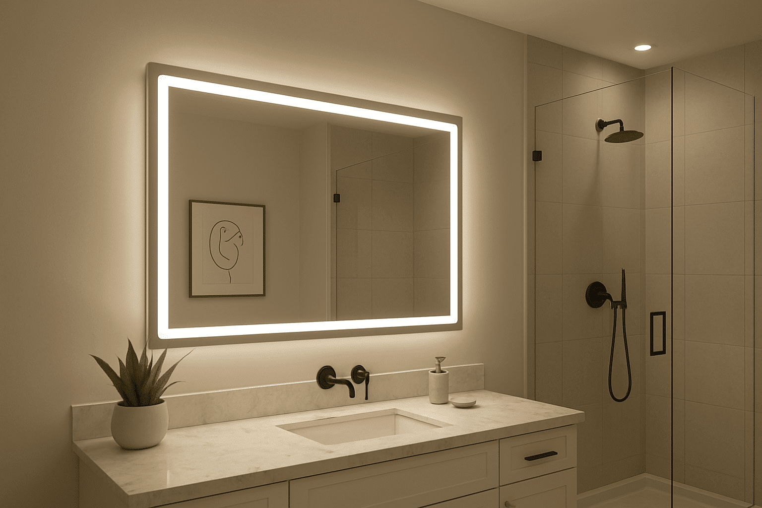 Touch light mirror