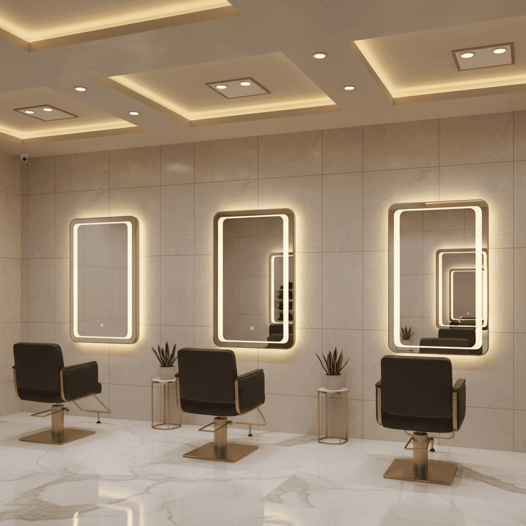 Smart Touch Sensor LED Mirror – Sleek Square Design 2