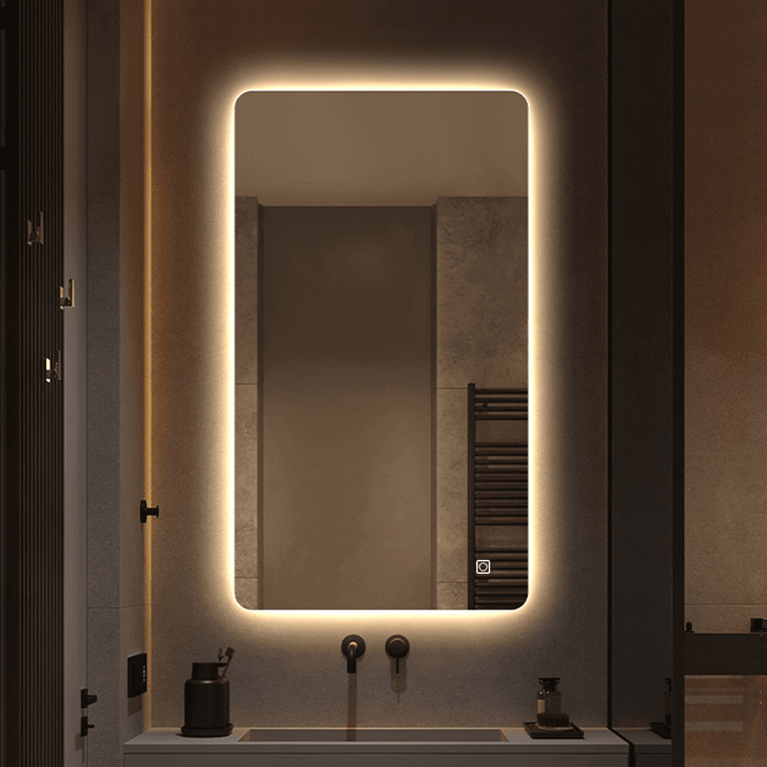 Living room lighted LED mirror