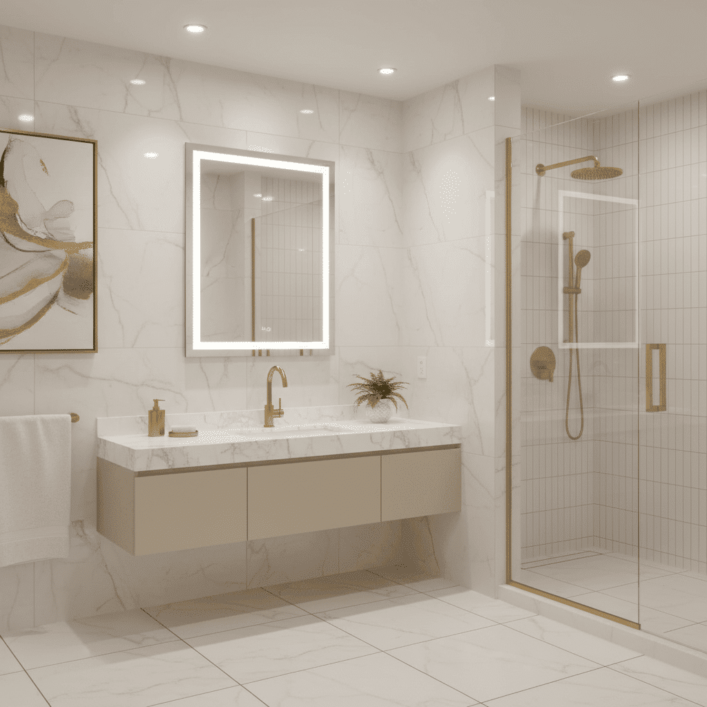 Premium Minimal LED Mirror with Soft White Lighting